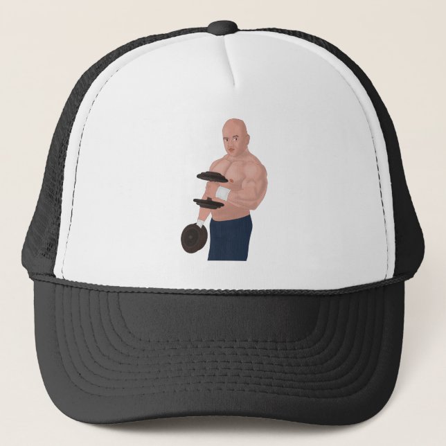 Gorra De Camionero A bodybuilder daddy training with dumbbells (Anverso)