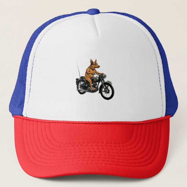 Gorra De Camionero A Cool Dog Riding a Motorcycle (Anverso)