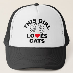Gorra De Camionero A este Chica le encantan los gatos