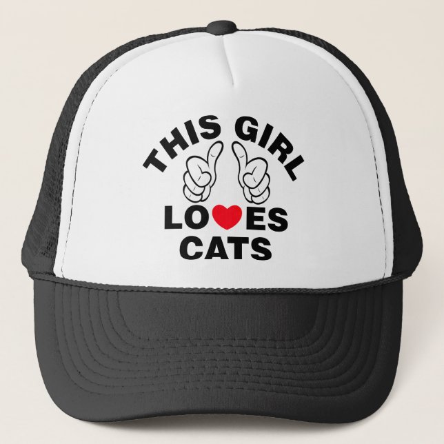 Gorra De Camionero A este Chica le encantan los gatos (Anverso)