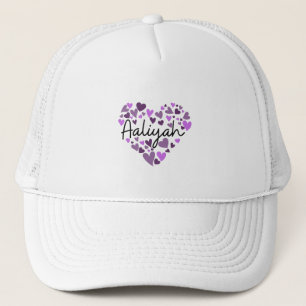 Gorra De Camionero Aaliyah, corazones morados