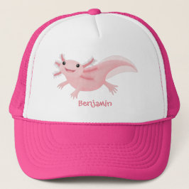 Gorra De Camionero Aaxolotl lindo rosa feliz