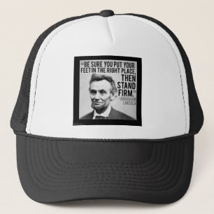 Gorra De Camionero Abe Lincoln y la cita "Stand Firme"