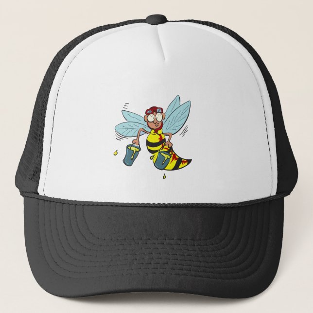 Gorra De Camionero Abeja avispada con dos cubos de miel (Anverso)