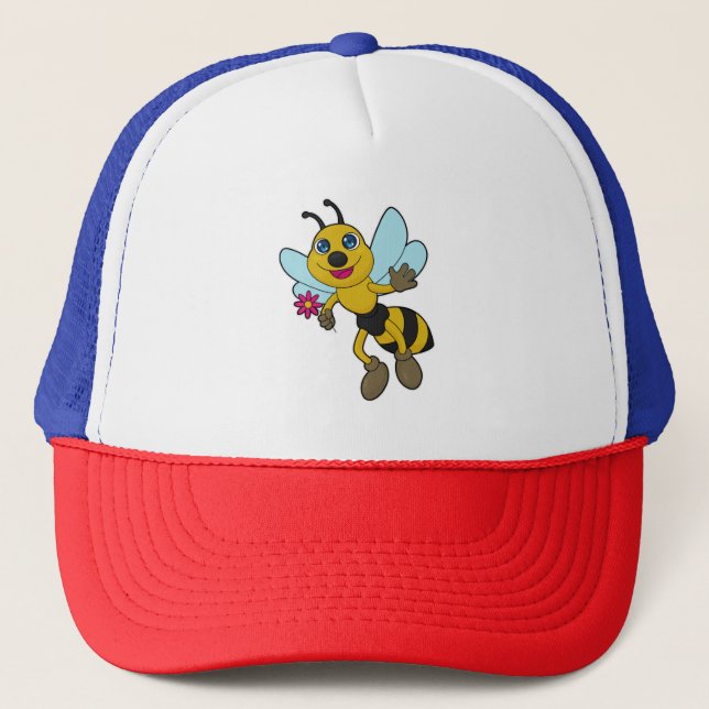 Gorra De Camionero Abeja con flor (Anverso)