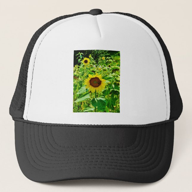 Gorra De Camionero Abeja en el girasol amarillo (Anverso)