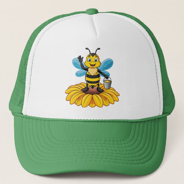 Gorra De Camionero abeja melífera europea (Anverso)