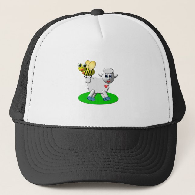 Gorra De Camionero Abeja y cordero de aspecto 3-D (Anverso)