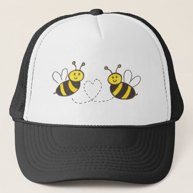 Gorra De Camionero Abejas con corazón (Anverso)