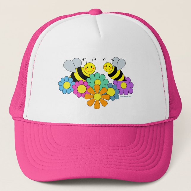 Gorra De Camionero Abejas y flores (Anverso)
