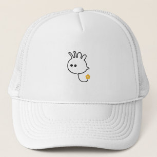 Gorra De Camionero Abejorro Lindo Arte de Una Línea con Flor Amarilla