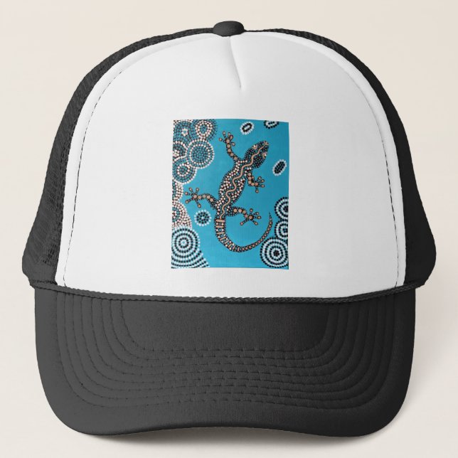 Gorra De Camionero Aboriginal especie, salamanquesa, pintura de (Anverso)