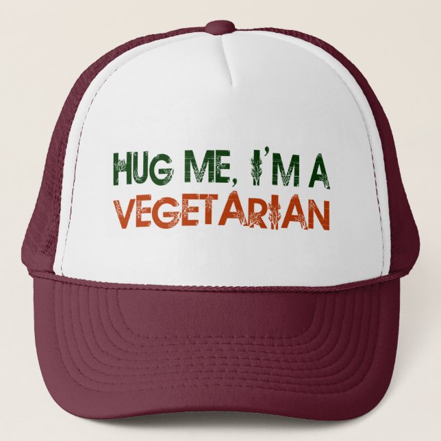 Gorra De Camionero Abráceme que soy un vegetariano (Anverso)