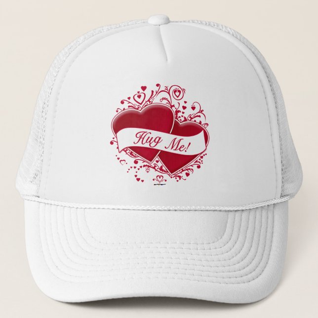 Gorra De Camionero ¡Abrazame! Corazones rojos (Anverso)
