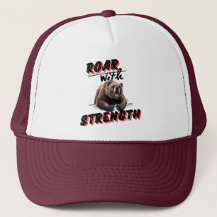 Gorra De Camionero Abrazar el rugido del oso de la fuerza