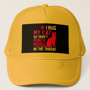 Gorra De Camionero Abrazo a mi gato para no golpear a la gente - aman