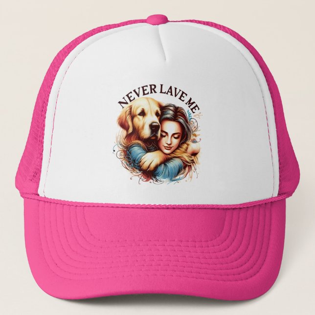 Gorra De Camionero Abrazo entre mujer y perro (Anverso)