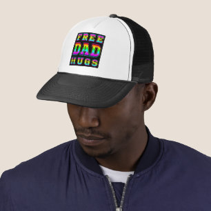 Gorra De Camionero Abrazos gratis de papá en tipografía colorida de a