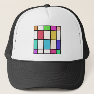 Gorra De Camionero Abstracción de diseño gráfico de estilo Mondrian d