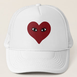 Gorra De Camionero Abstracto Cara cardíaca
