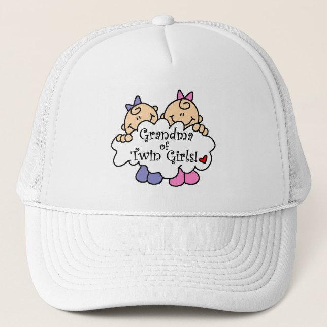 Gorra De Camionero Abuela de Chicas gemelos camisetas y regalos (Anverso)