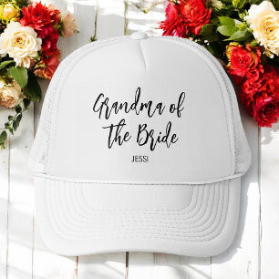 Gorra De Camionero Abuela de la Novia Bodas Blanco y Negro