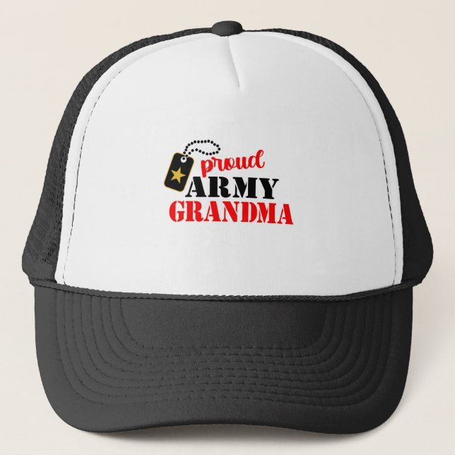 Gorra De Camionero Abuela del ejército orgullosa (Anverso)