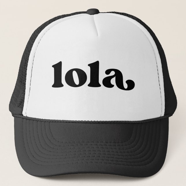 Gorra De Camionero Abuela Filipina Lola, negra y blanca retro (Anverso)