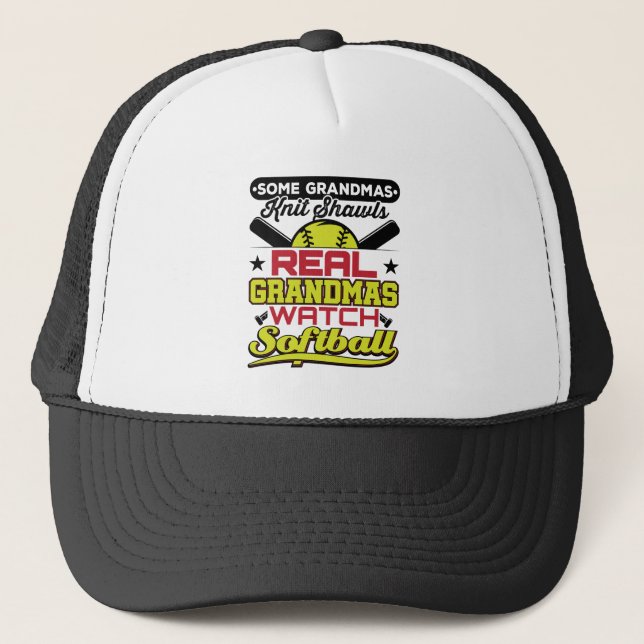 Gorra De Camionero Abuela Real Grandmas Watch Abuela de Softbol (Anverso)