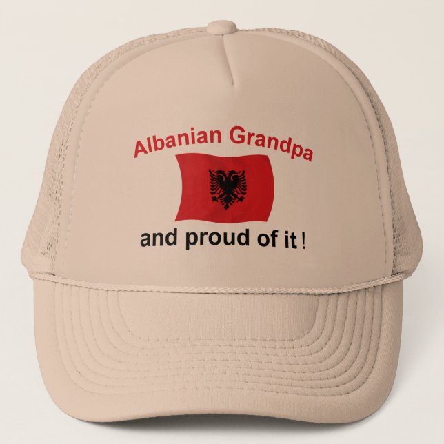 Gorra De Camionero Abuelo albanés orgulloso (Anverso)