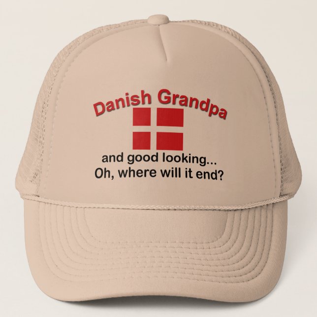 Gorra De Camionero Abuelo danés apuesto (Anverso)