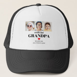 Gorra De Camionero Abuelo del Mundo Mejor Te amamos 3 Nombres de Foto
