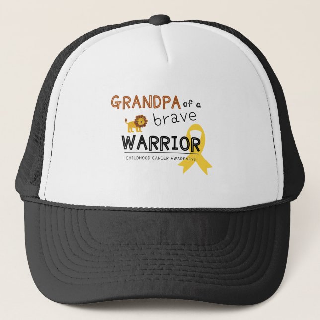 Gorra De Camionero abuelo valiente guerrero contra el cáncer (Anverso)