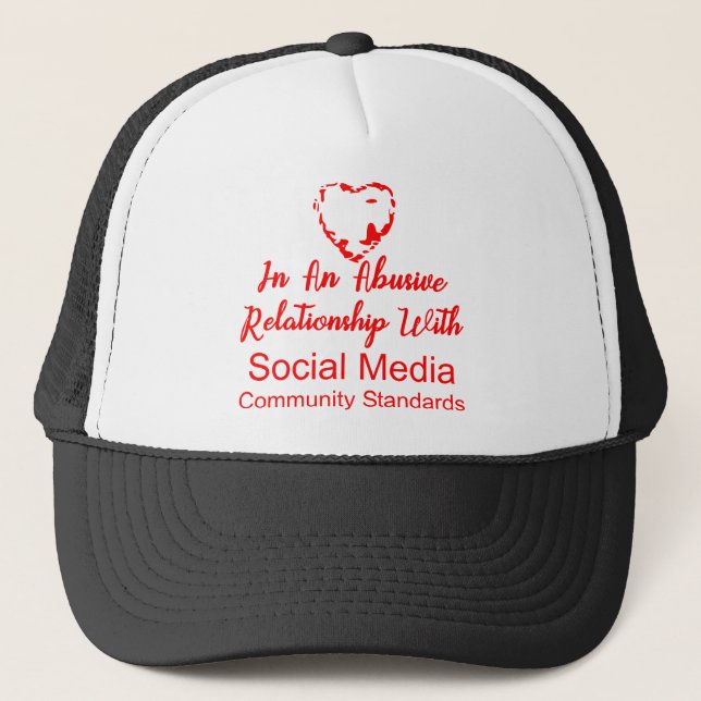 Gorra De Camionero Abusivas normas comunitarias de medios sociales # (Anverso)