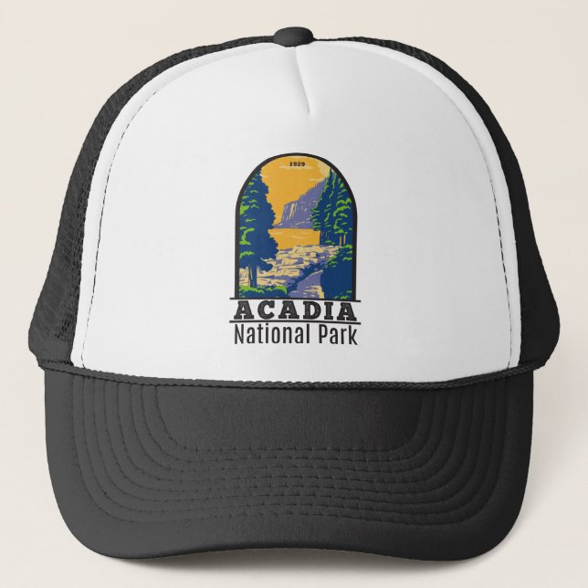 Gorra De Camionero Acadia Parque Nacional Bar Harbour Sendero Océano (Anverso)