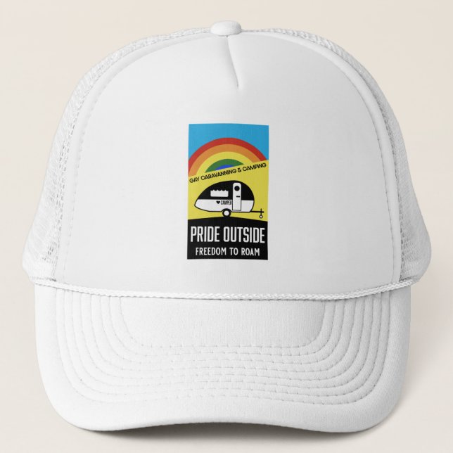 Gorra De Camionero Acampada de caravanas gay (Anverso)