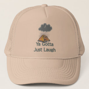 Gorra De Camionero Acampando en la lluvia