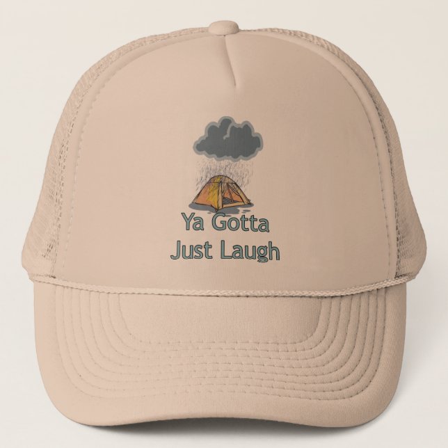 Gorra De Camionero Acampando en la lluvia (Anverso)