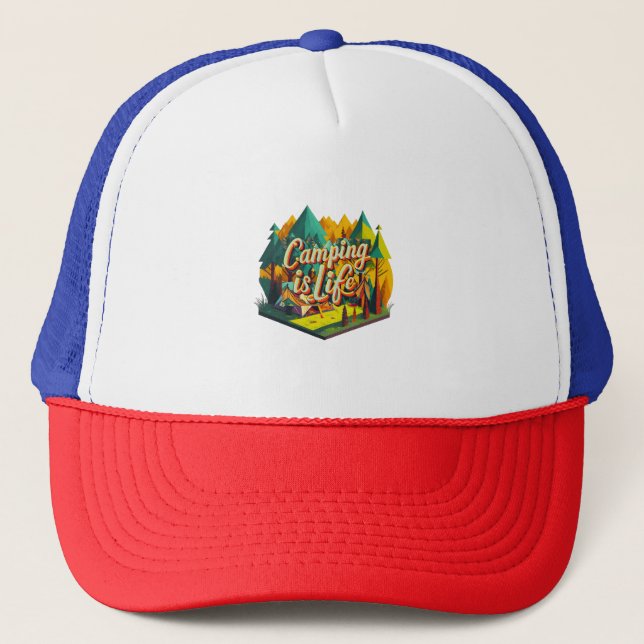 Gorra De Camionero Acampar es Vida (Anverso)