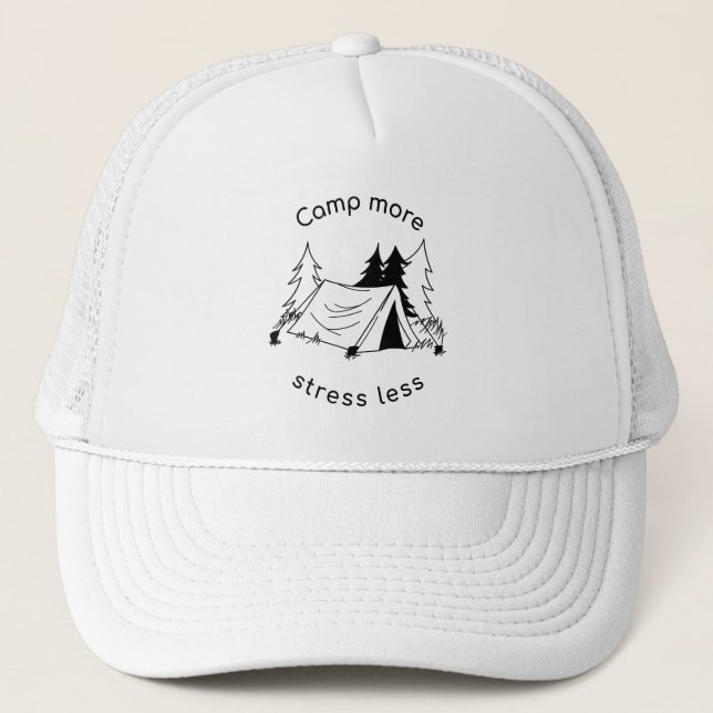 Gorra De Camionero Acampar menos estrés (Anverso)