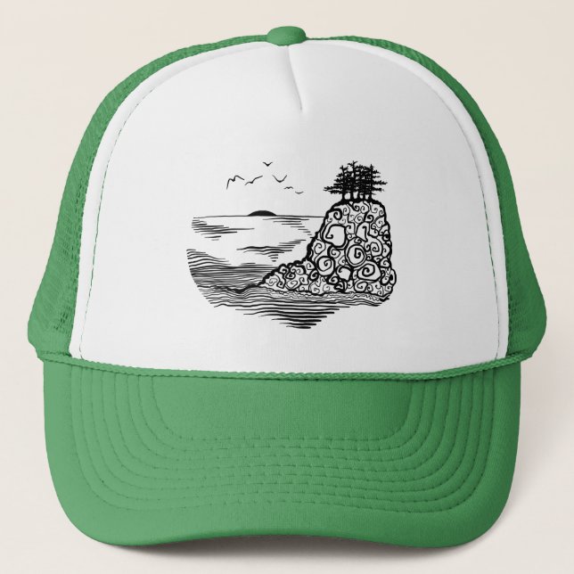 Gorra De Camionero Acantilados En La Costa (Anverso)