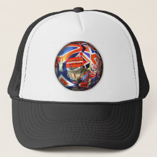 Gorra De Camionero Accesorios de arte de collage de Inglaterra Patrió