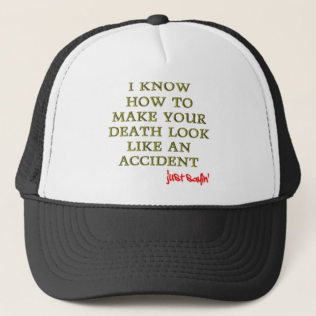 Gorra De Camionero Accidental Death Funny Ball Cap Hat (Anverso)