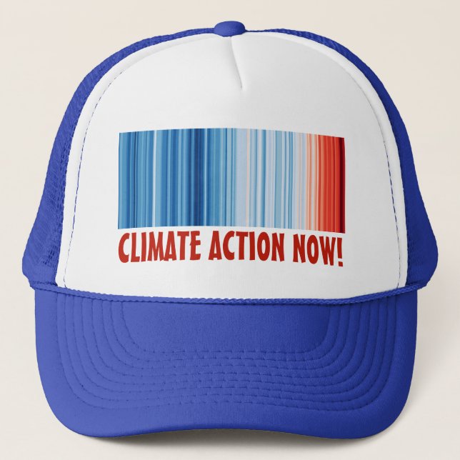 Gorra De Camionero ¡Acción climática ahora! Medio ambiente de calenta (Anverso)