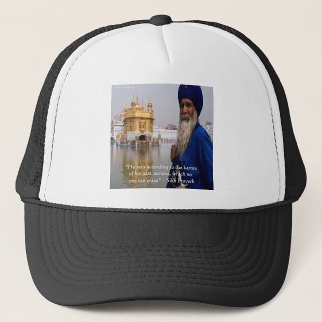 Gorra De Camionero Acciones Sikh/Karma Proverb (Anverso)