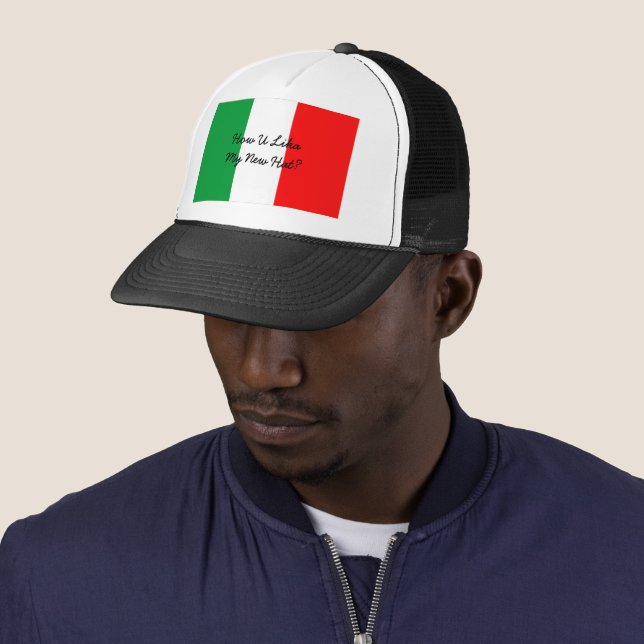 Gorra De Camionero Acento italiano divertido y bandera de Italia (In situ)