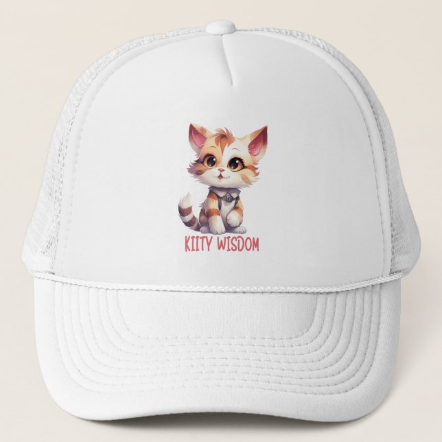 Gorra De Camionero Actitud de gato despreocupada - Diseño felino lúdi (Anverso)