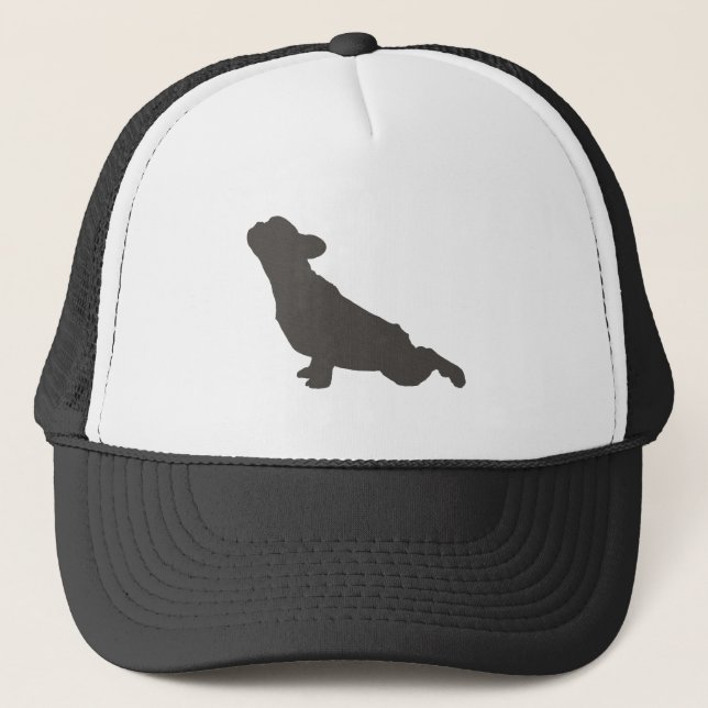 Gorra De Camionero Actitud de la yoga del bulldog francés (Anverso)