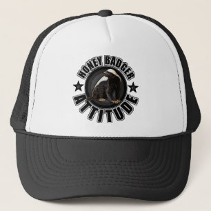 Gorra De Camionero ACTITUD del tejón de miel - diseño redondo