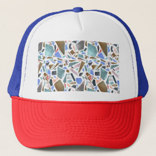 Gorra De Camionero acuarela abstracta: fondo blanco dibujado a mano.